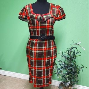 Plaid wiggle dress